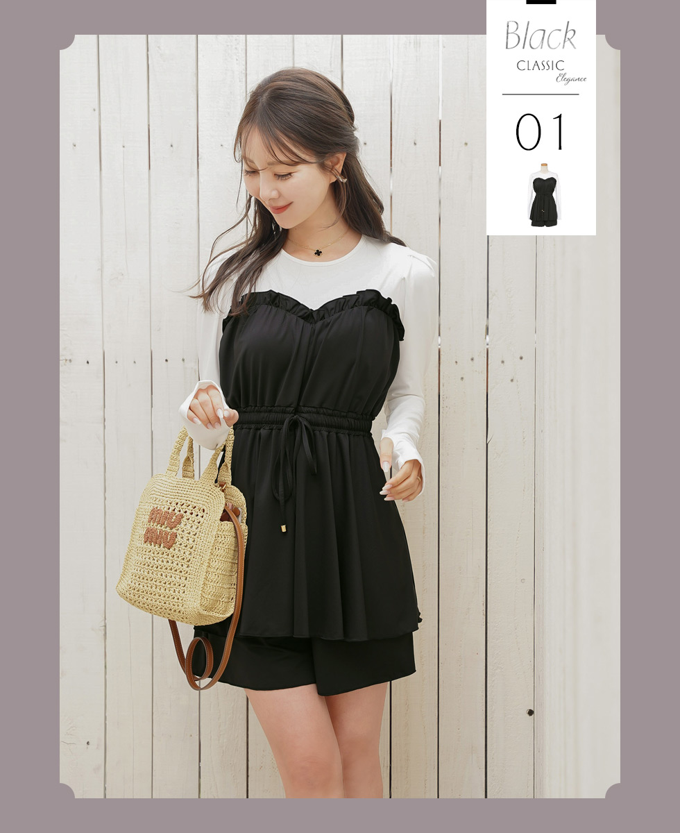 UVカット ビスチェ風 スイムウェア ＆ ラッシュガード