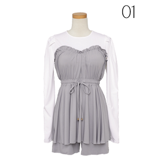 UVカット ビスチェ風 スイムウェア ＆ ラッシュガード