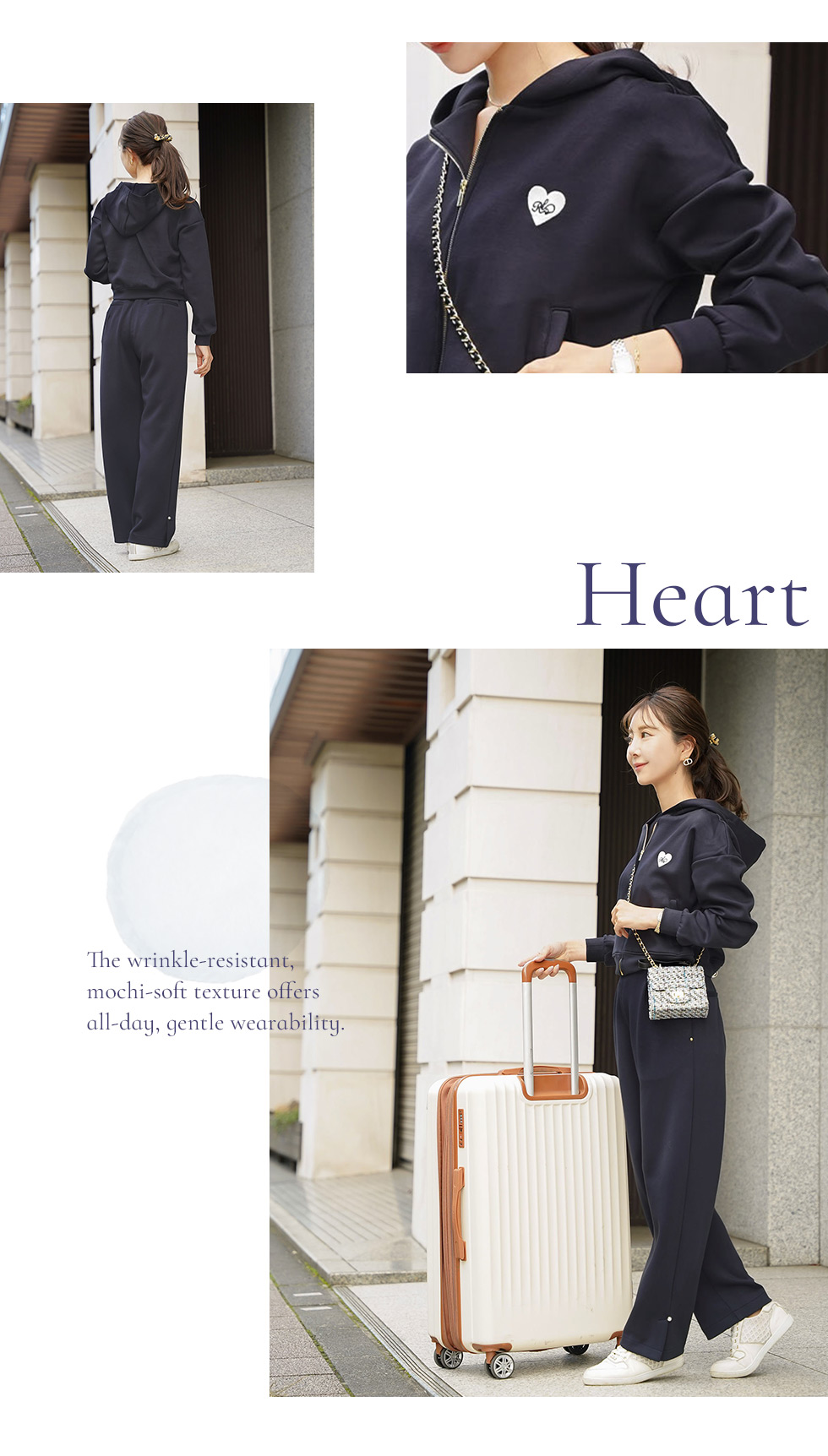 パール付き ダンボールニット リラックス パンツ le reve vaniller