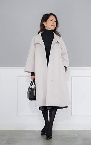 スタンドカラー ベルスリーブ コート Joint Space×kozuesakurada