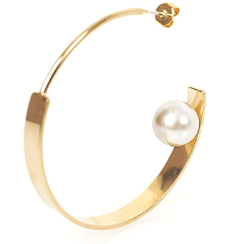  ポイント パール フープ ピアス