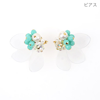 ターコイズ クリア ピアス イヤリング