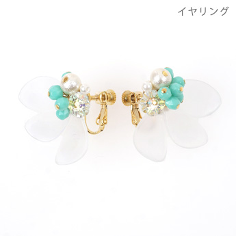 ターコイズ クリア ピアス イヤリング
