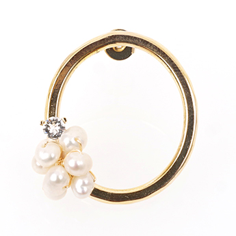 アシンメトリー パール ピアス イヤリング