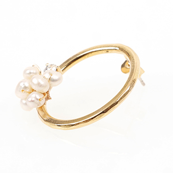 アシンメトリー パール ピアス イヤリング