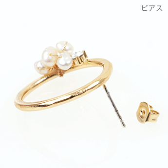 アシンメトリー パール ピアス イヤリング