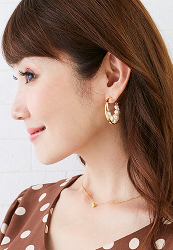 ムーン パール ピアス イヤリング