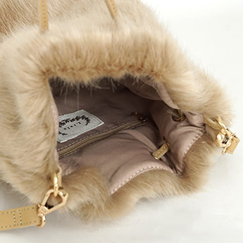 フェイクレザー ＆ エコファー ポーチ 3Way ショルダーバッグ