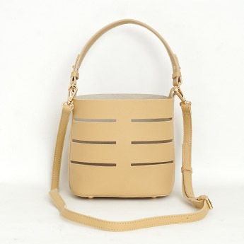 フェイクレザー ＆ エコファー ポーチ 3Way ショルダーバッグ