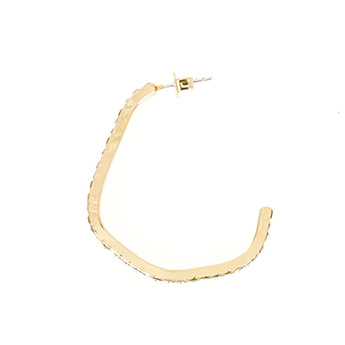 クリスタル カーブ フープ ピアス