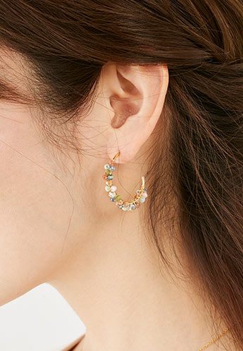 カラフル ストーン ピアス