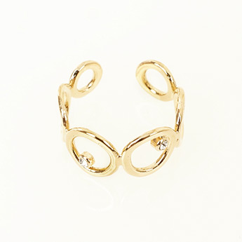 チェーン クリスタル リング