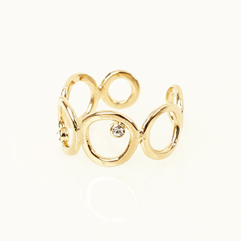 チェーン クリスタル リング