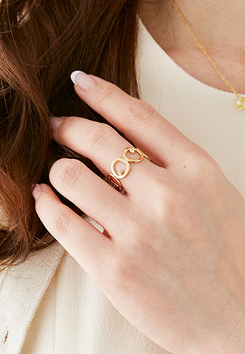 チェーン クリスタル リング