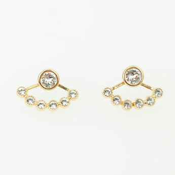 クリスタル フローラル ピアス