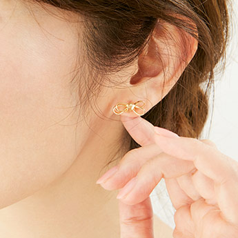 リボン ピアス イヤリング