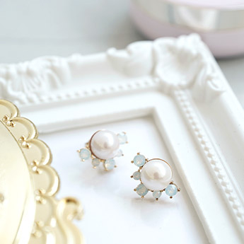 ミルキー パール ピアス イヤリング