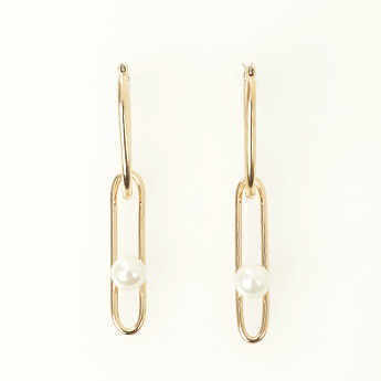 ダブル フープ ムーン ピアス