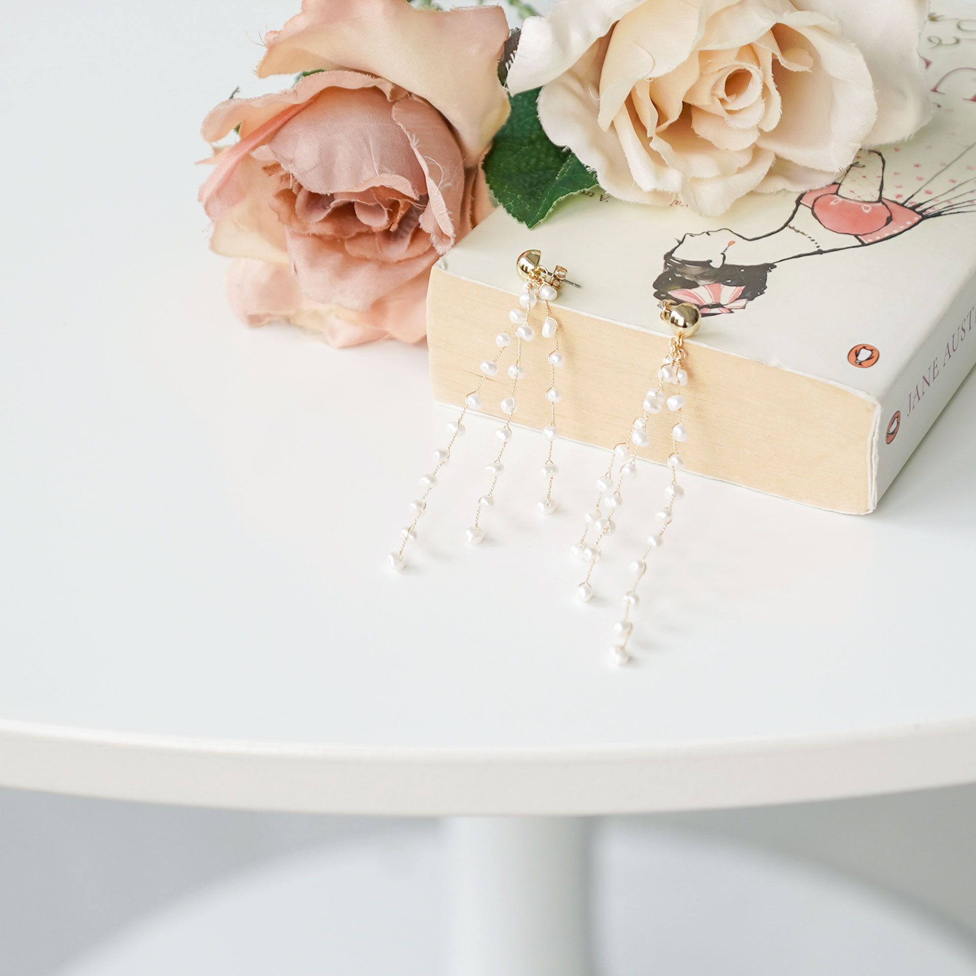 スパークリング パール ピアス イヤリング