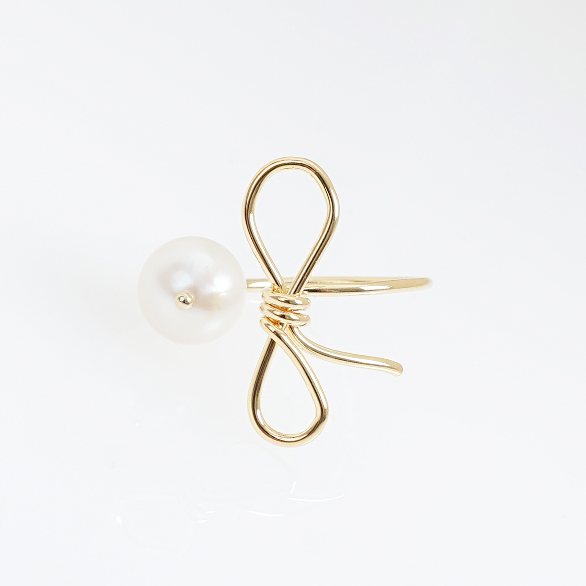 リボン パール リング