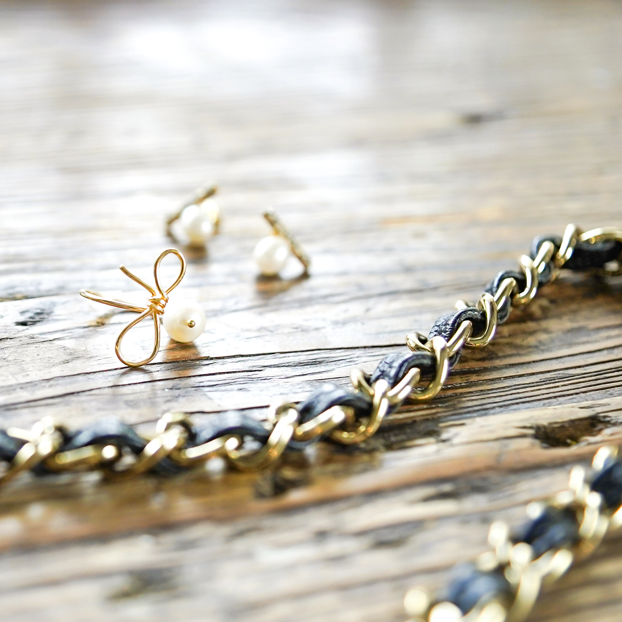 リボン パール リング