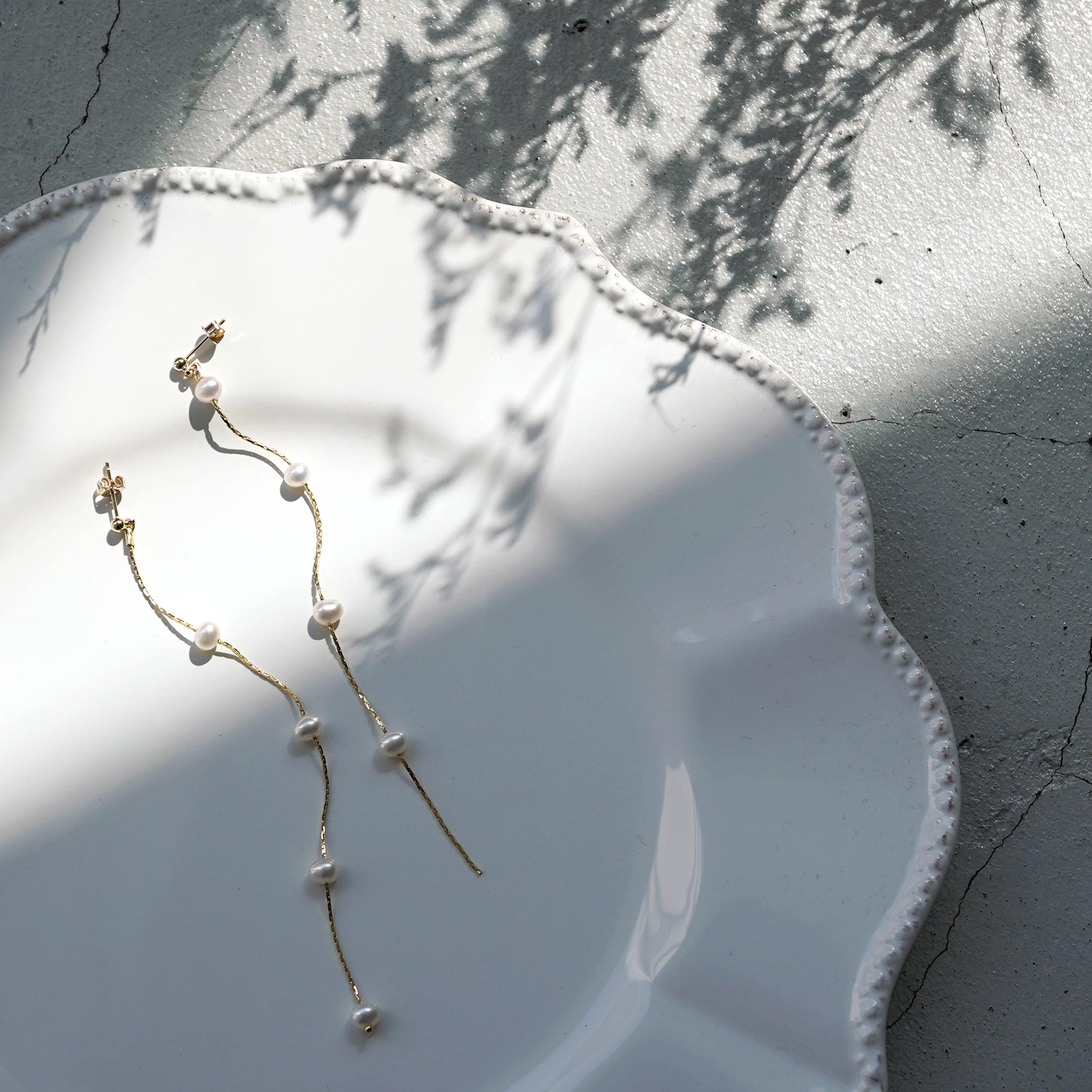 淡水 パール アシンメトリー ピアス イヤリング