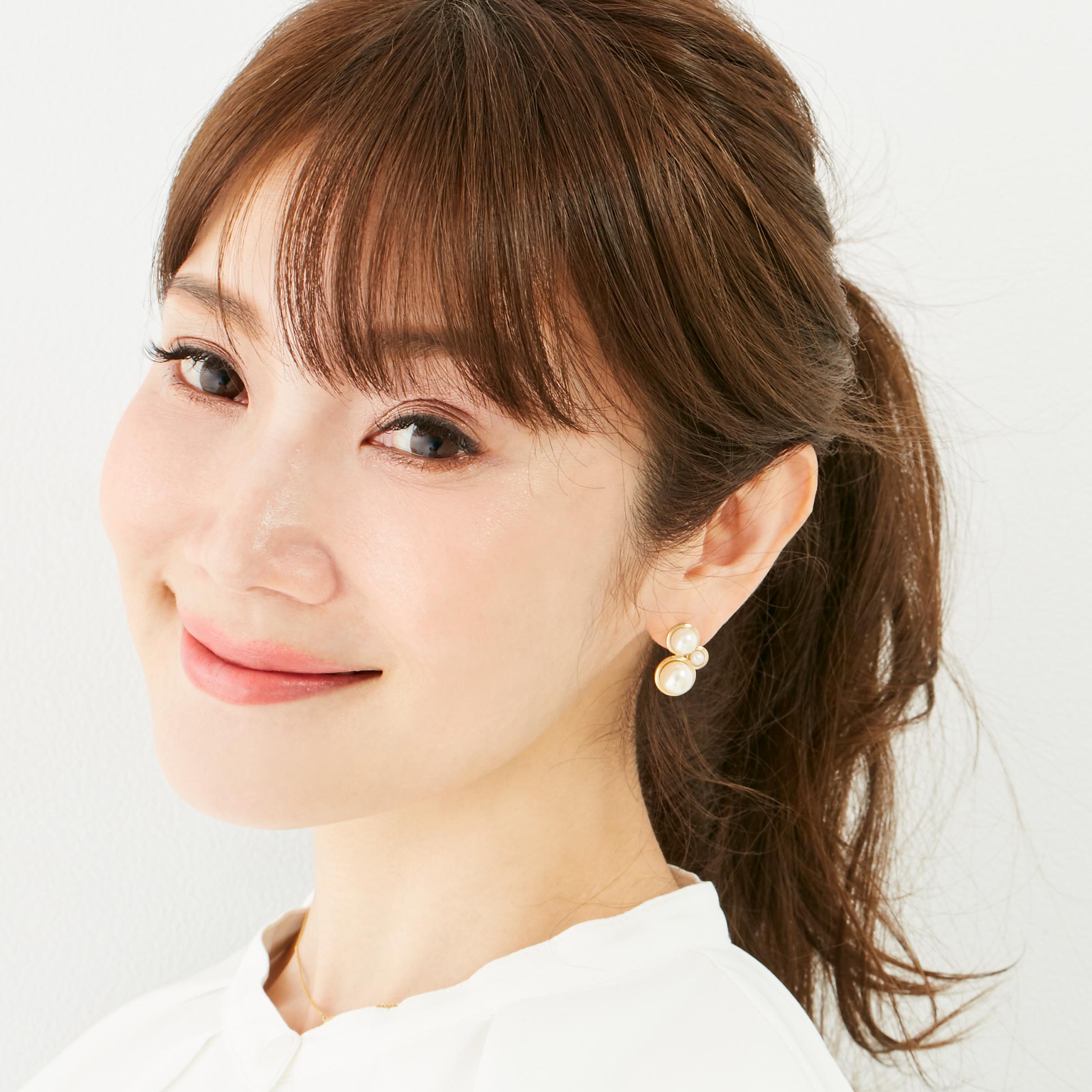 デコラティブ パール キャッチ ピアス イヤリング