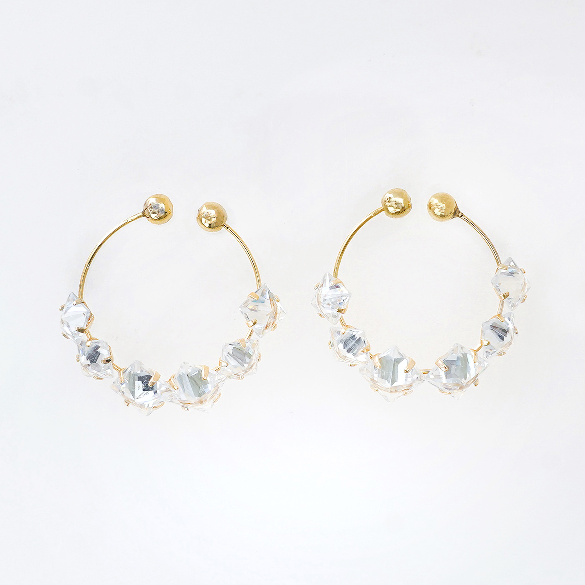 2way クリスタル イヤリング