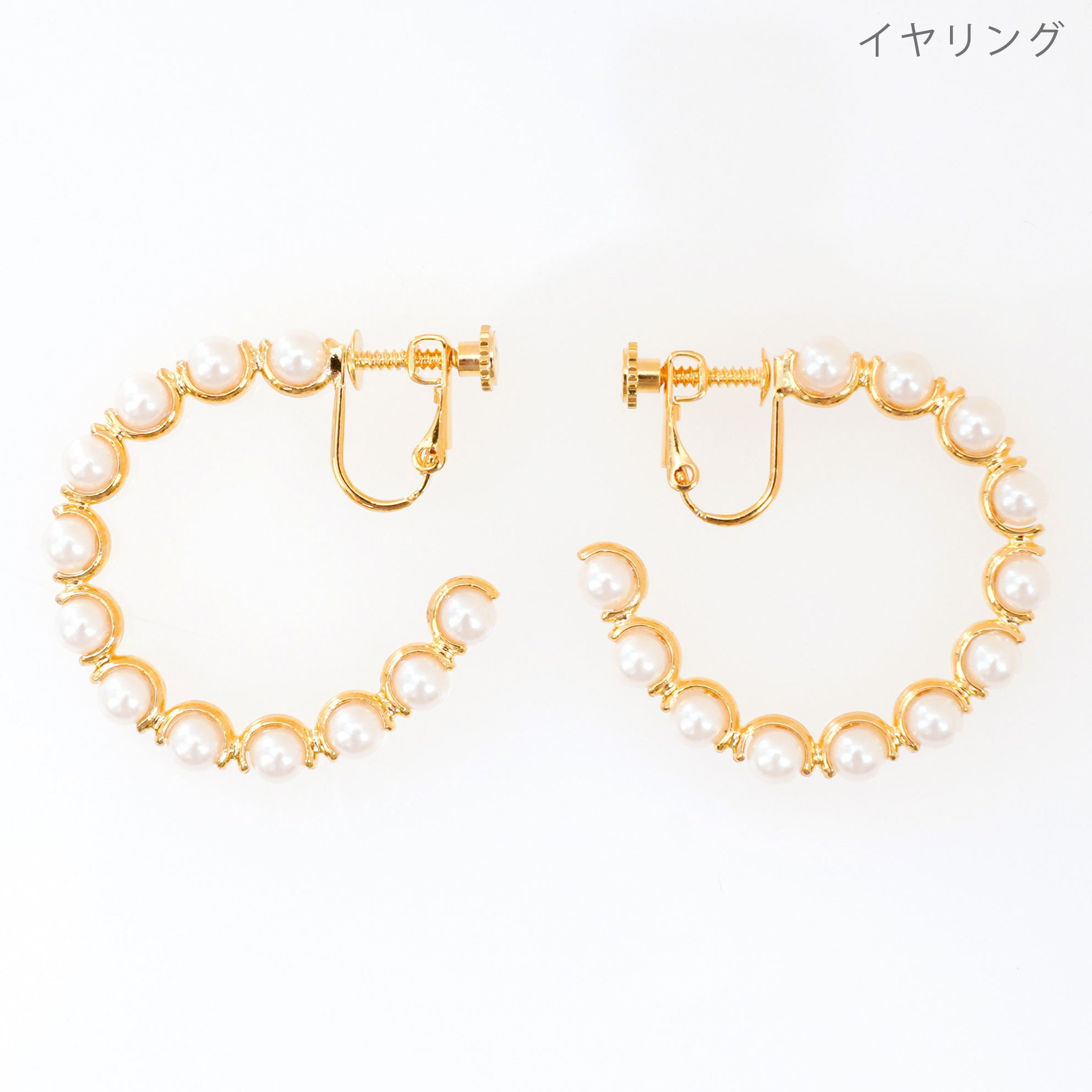 トゥエルブ パール フープ ピアス イヤリング