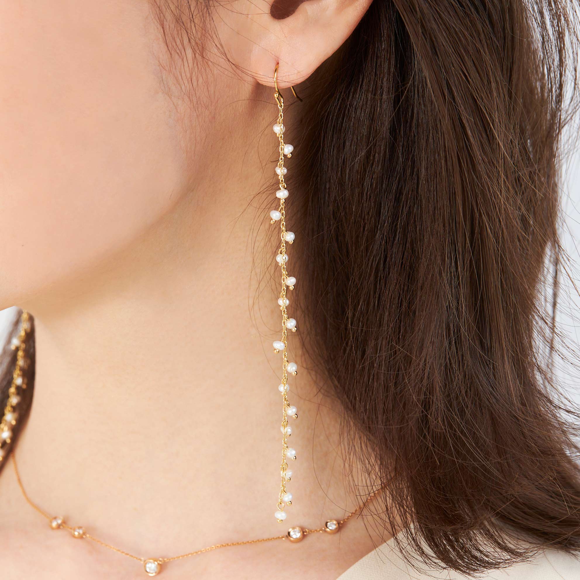 スプレー パール ピアス イアリング