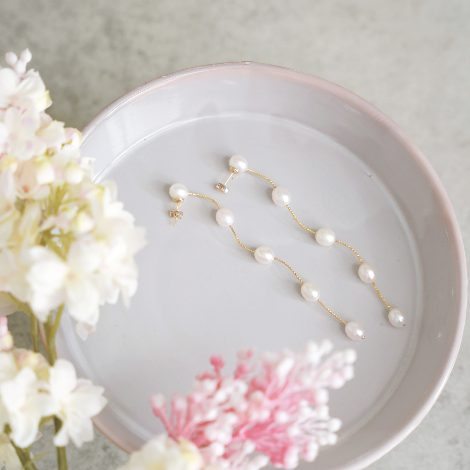 5 パール ロング ピアス イヤリング