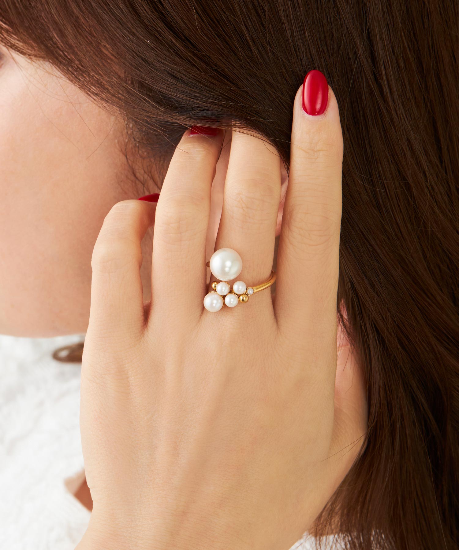 ツイスト パール リング