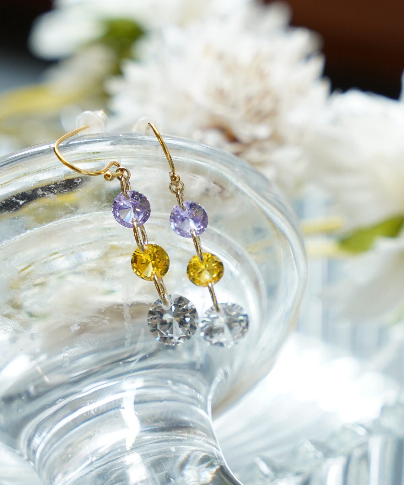 パステル クリスタル ピアス イヤリング