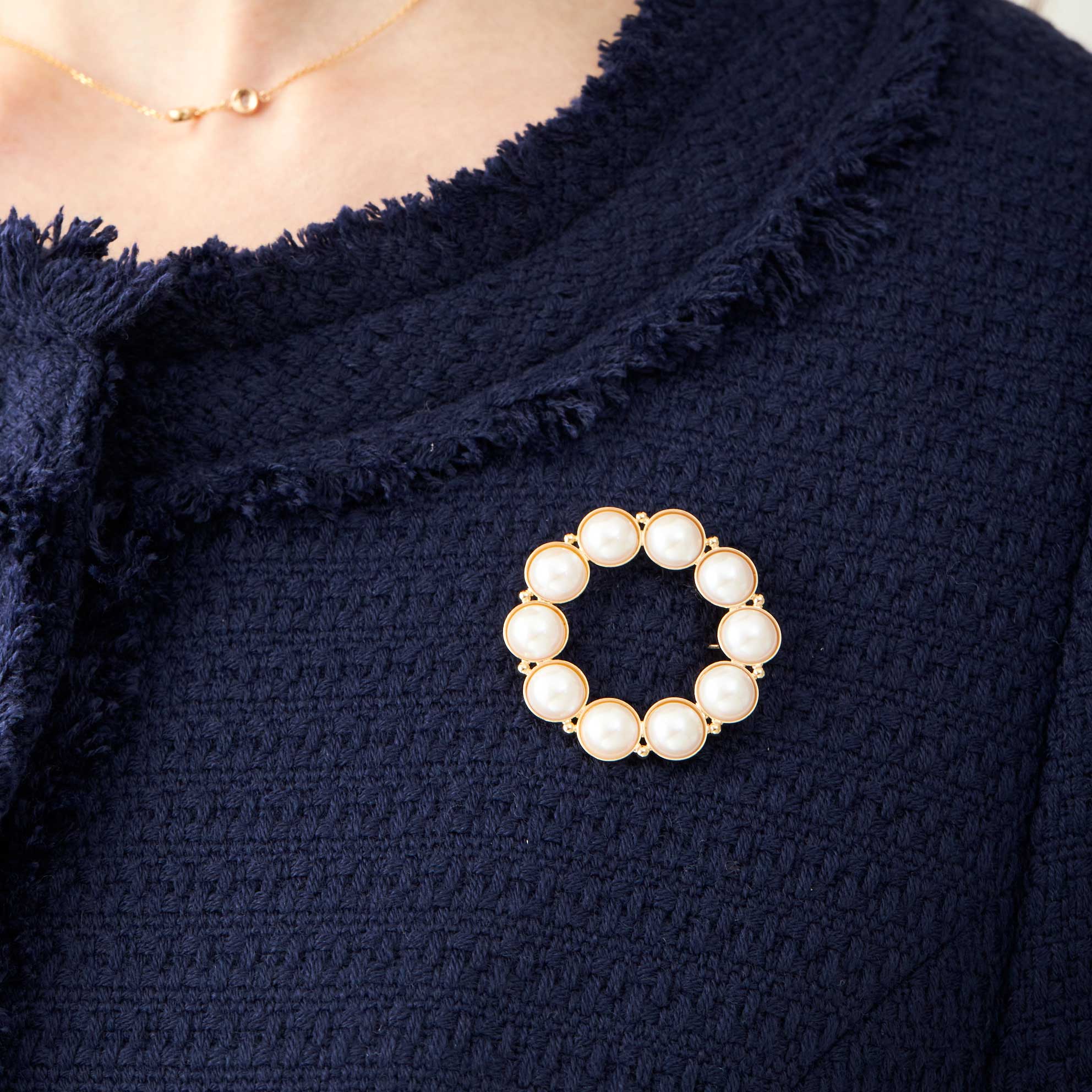 パール リース ブローチ