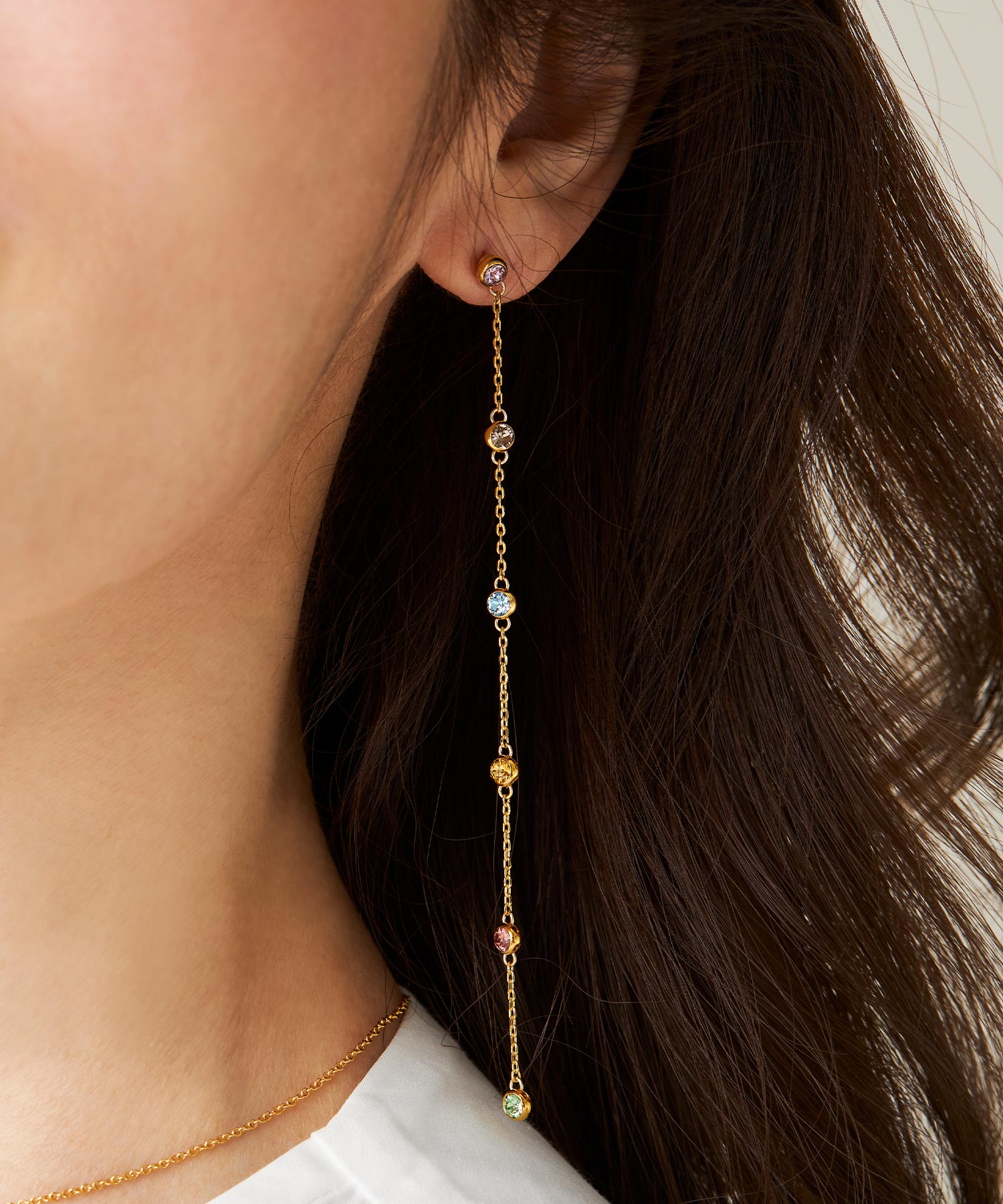 カラフル ロング ピアス イヤリング