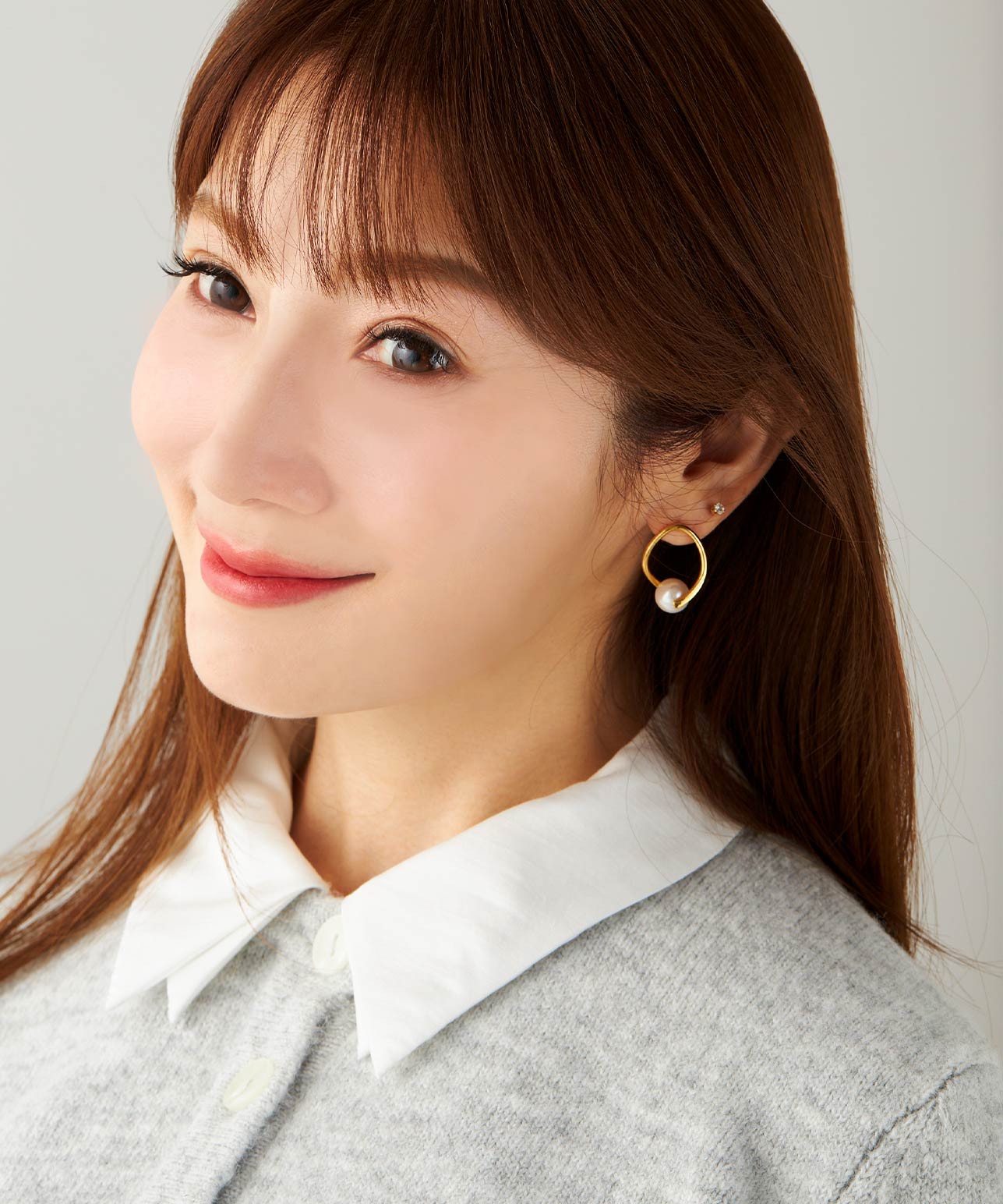 オーバル ツイスト ピアス イヤリング
