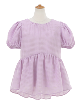 シアーチェック パフスリーブ ブラウス 千葉由佳 and Cherim