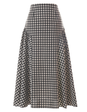 ギンガムチェック ボリュームギャザー フレア スカート le reve vaniller