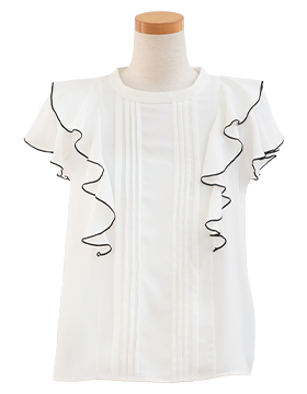 ブラウス バイカラー メローフリル le reve vaniller