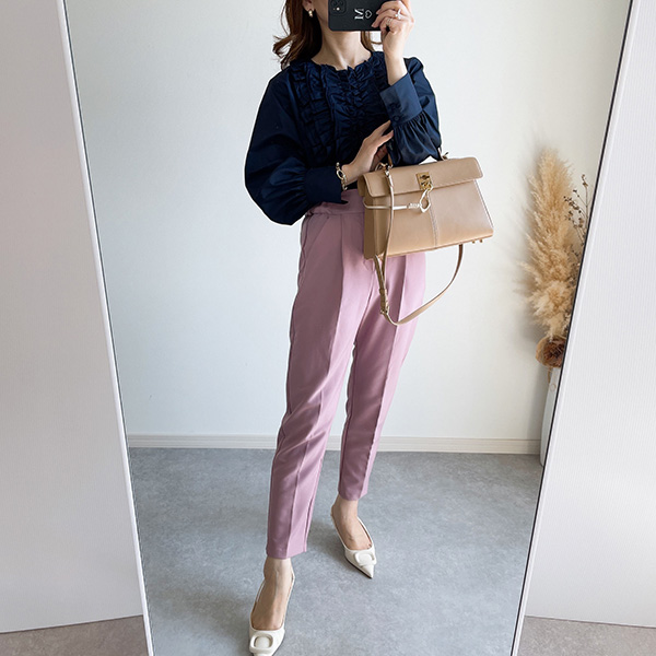 フロントフリル ボリューム袖 ブラウス Liala×PG