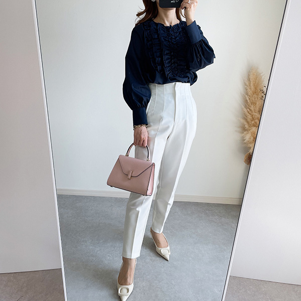 フロントフリル ボリューム袖 ブラウス Liala×PG