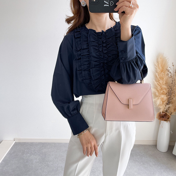 フロントフリル ボリューム袖 ブラウス Liala×PG