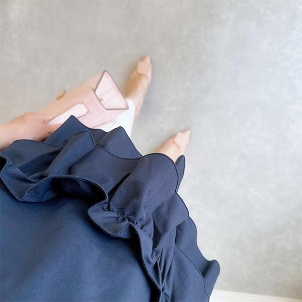 2段フリル Vネック ブラウス Liala×PG