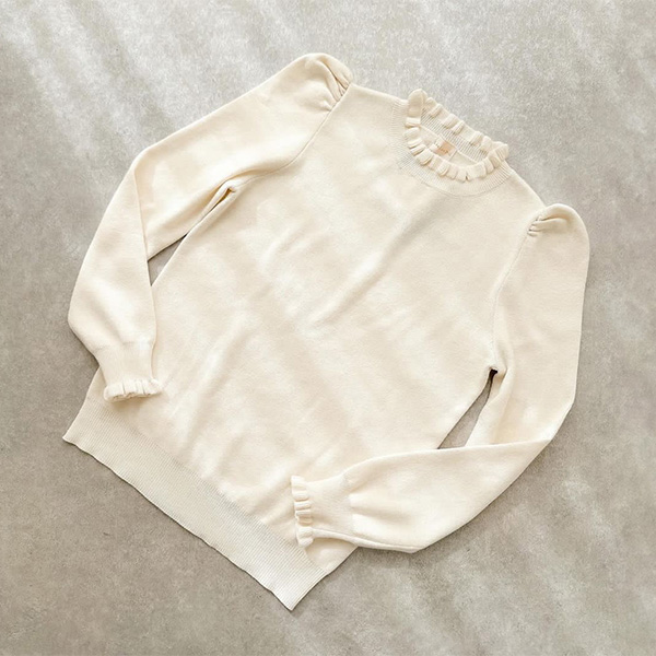 フリルネック & スリーブ ニット Liala×PG