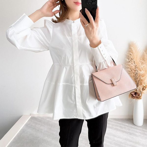 パフスリーブ コクーン ペプラム ブラウス Liala×PG