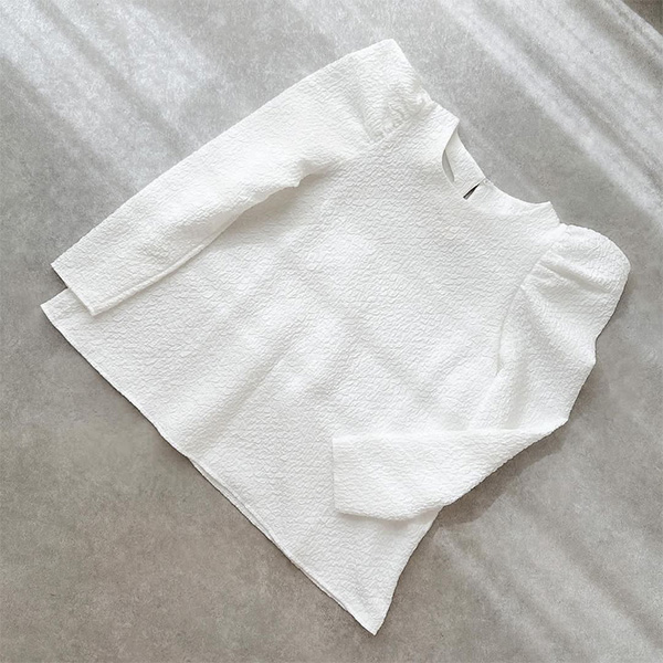 ふくれ ジャガード タックスリーブ ブラウス Liala×PG