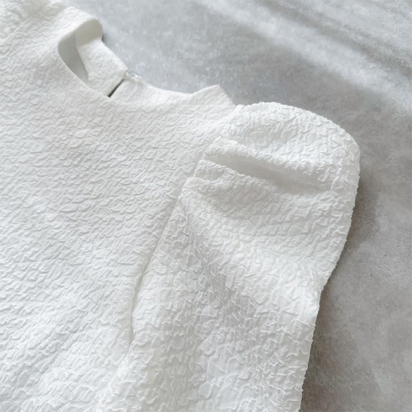 ふくれ ジャガード タックスリーブ ブラウス Liala×PG