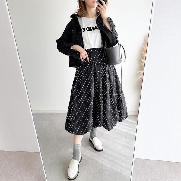 フリンジ ドット バルーン スカート Liala×PG