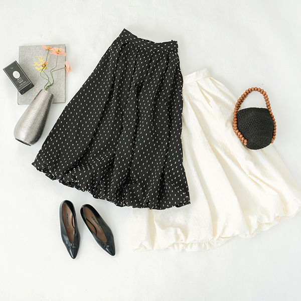 フリンジ ドット バルーン スカート Liala×PG