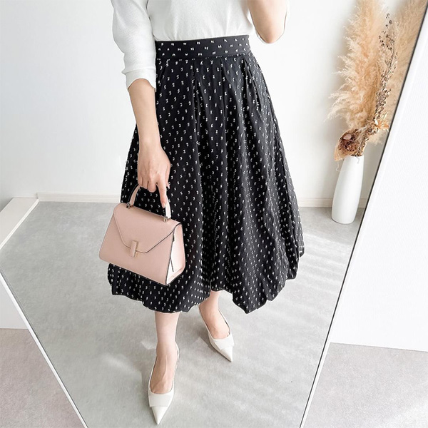 フリンジ ドット バルーン スカート Liala×PG